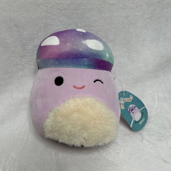 Squishmallows Minya The Galaxy Mushroom Bearded 8” With Tag Pink Purple - Picture 1 of 6